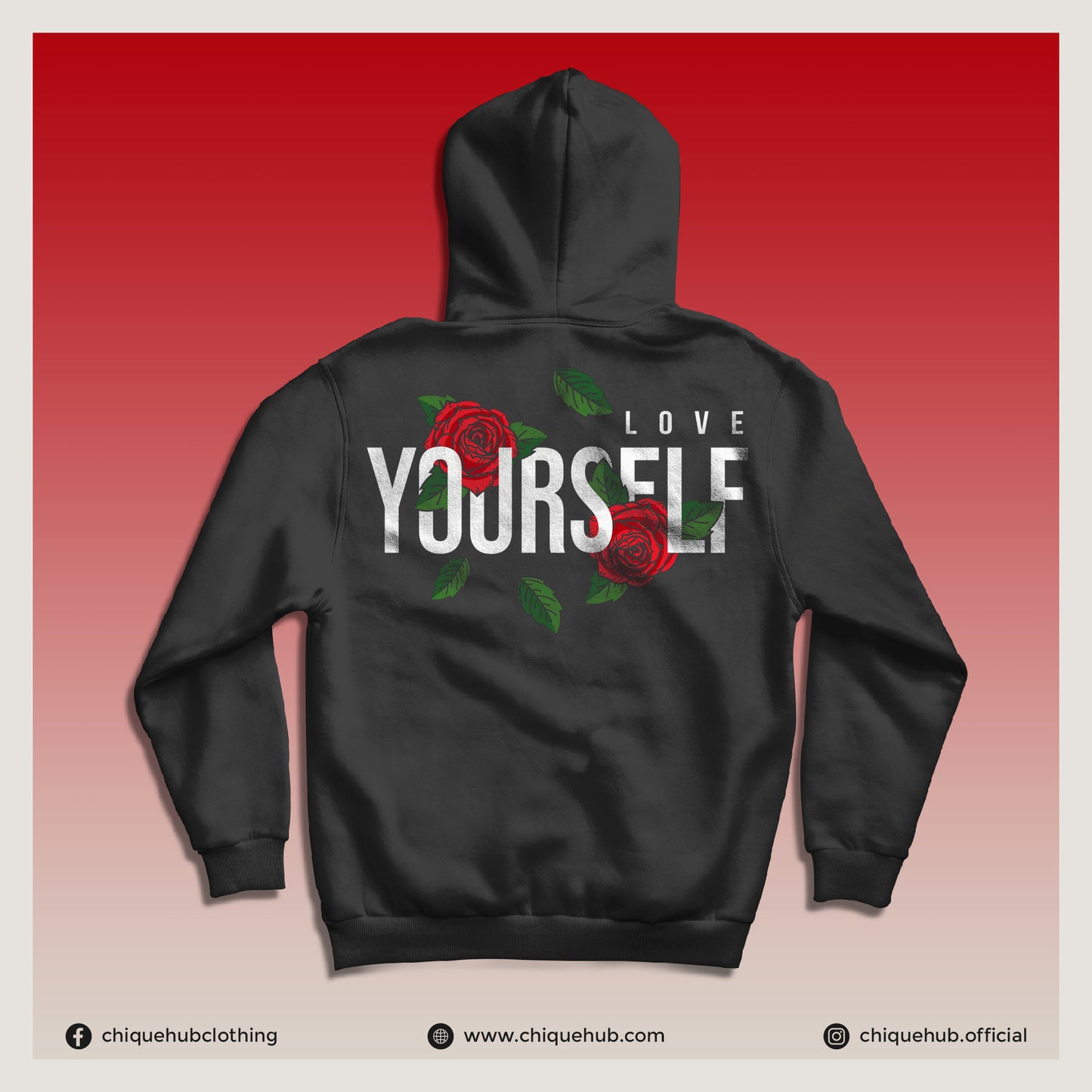 ‘LOVE-YOURSELF’ Drop-Shoulder Hoodie