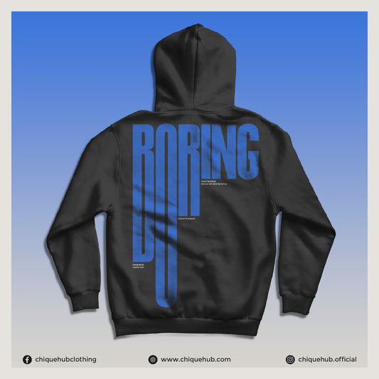 ‘BORING’ Drop-Shoulder Hoodie